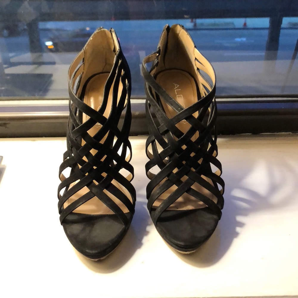 Strappy Black High Heels